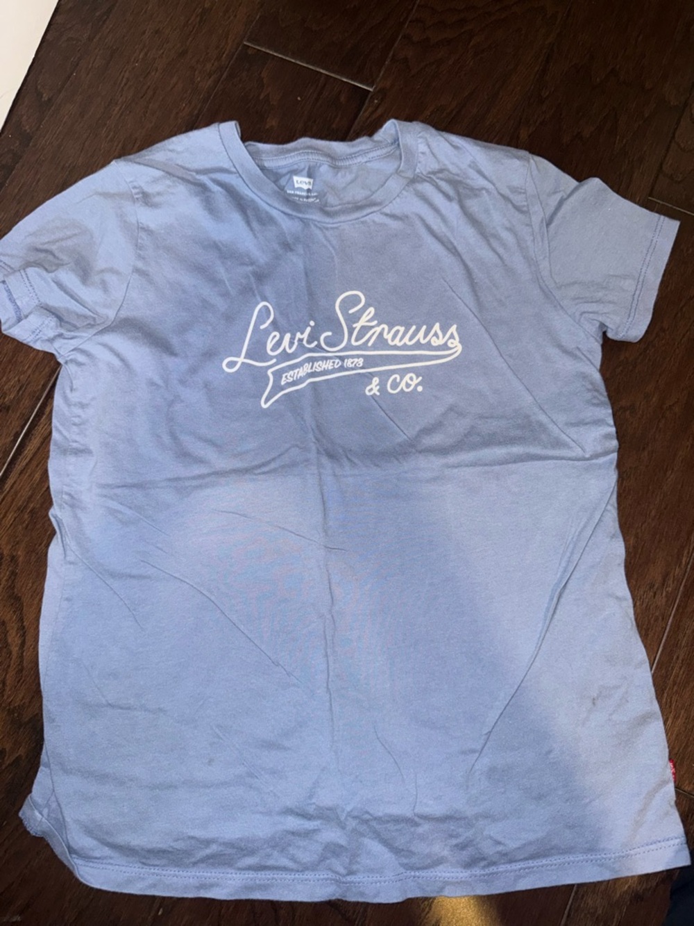 Levi's Light Blue Script Logo Tee